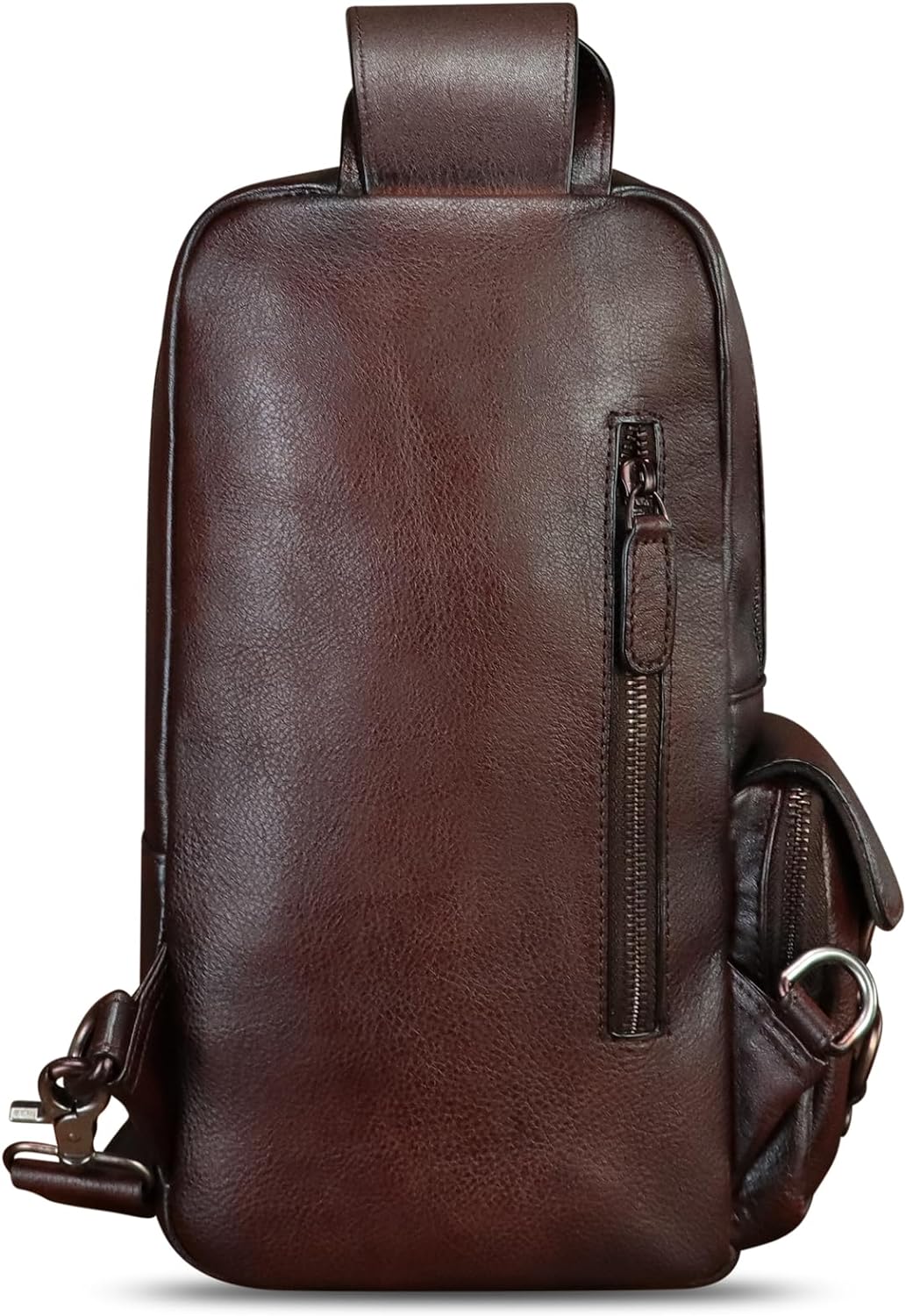 LRTO Genuine Leather Sling Bag for Men Crossbody Sling Backpack
